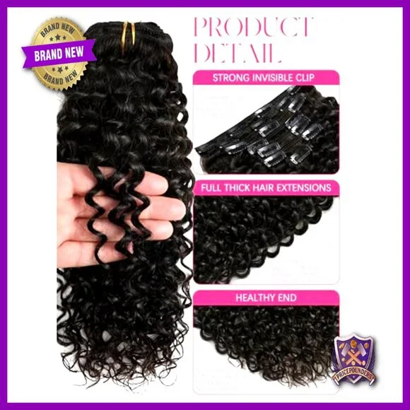 Human Hair Clip-In Extensions Jerry Curly 3B 3C Real Hair For Natural Styles